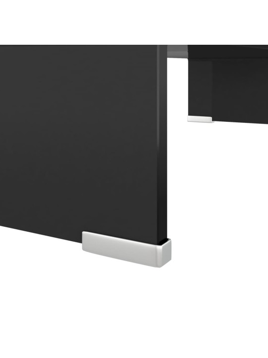 TV stolek / podstavec na monitor sklo černý 60x25x11 cm