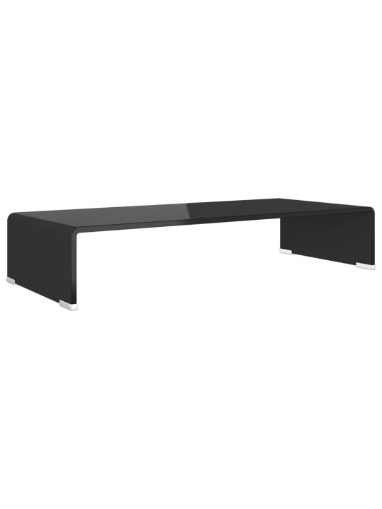 TV stolek / podstavec na monitor černé sklo 70x30x13 cm
