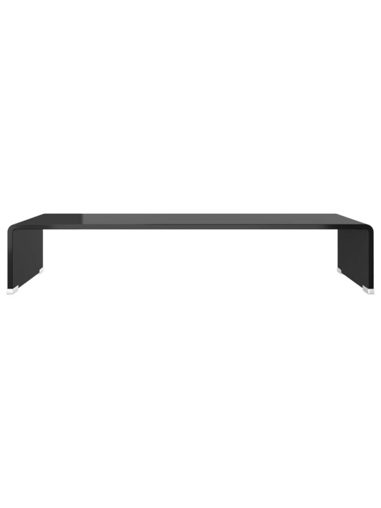 TV stolek / podstavec na monitor černé sklo 70x30x13 cm