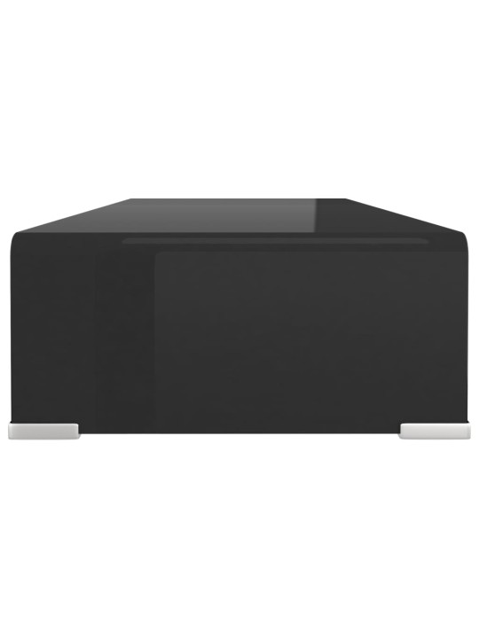 TV stolek / podstavec na monitor černé sklo 70x30x13 cm