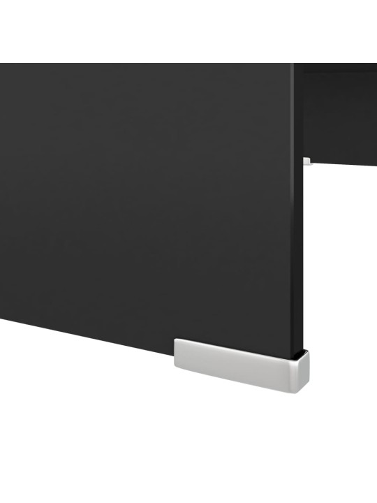 TV stolek / podstavec na monitor černé sklo 70x30x13 cm