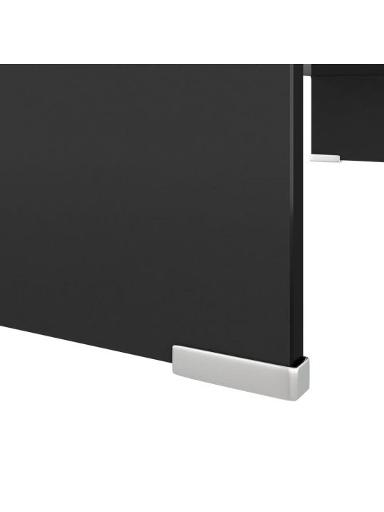 TV stolek / podstavec na monitor sklo černý 80x30x13 cm