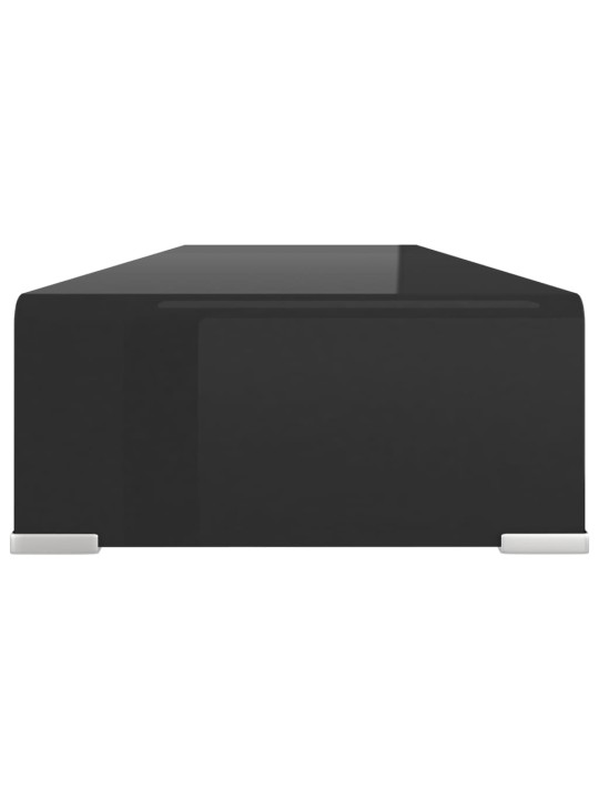 TV stolek / podstavec na monitor sklo černý 90x30x13 cm