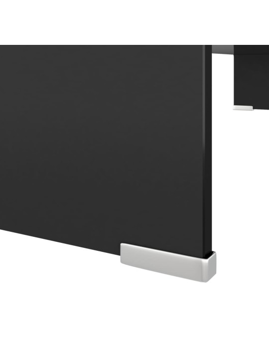 TV stolek / podstavec na monitor sklo černý 90x30x13 cm
