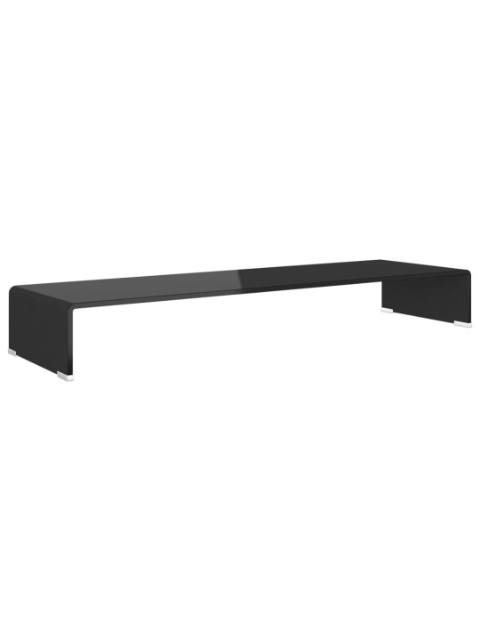 TV stolek / podstavec na monitor sklo černý 100x30x13 cm