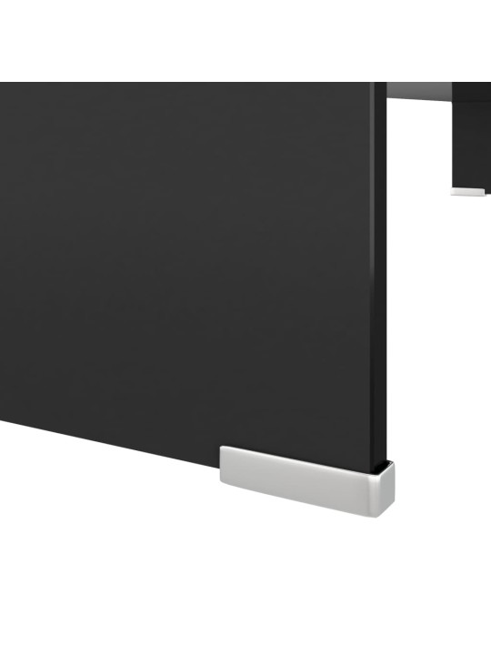 TV stolek / podstavec na monitor sklo černý 100x30x13 cm