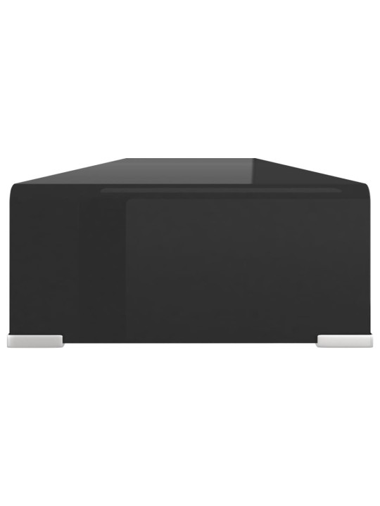 TV stolek / podstavec na monitor sklo černý 110x30x13 cm