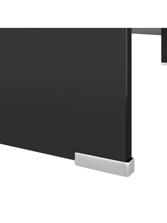 TV stolek / podstavec na monitor sklo černý 110x30x13 cm