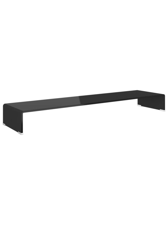 TV stolek / podstavec na monitor sklo černý 120x30x13 cm