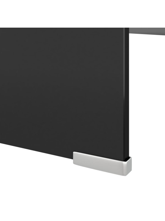 TV stolek / podstavec na monitor sklo černý 120x30x13 cm