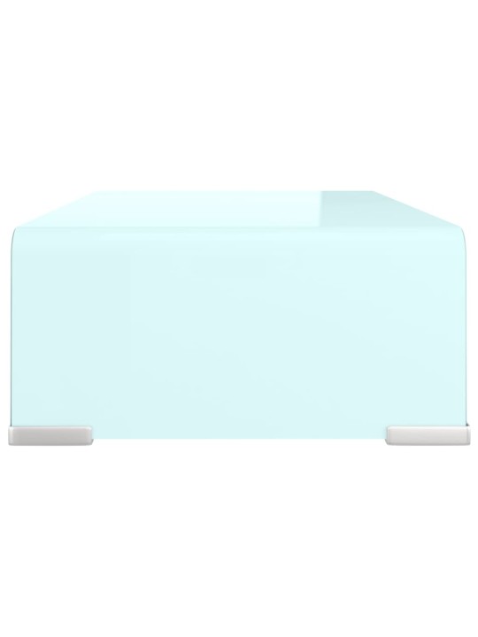 TV stolek / podstavec na monitor sklo zelený 40 x 25 x 11 cm