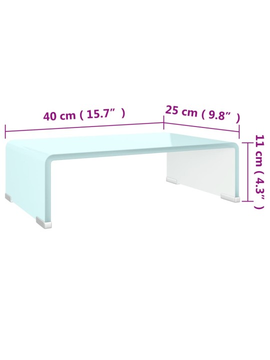 TV stolek / podstavec na monitor sklo zelený 40 x 25 x 11 cm