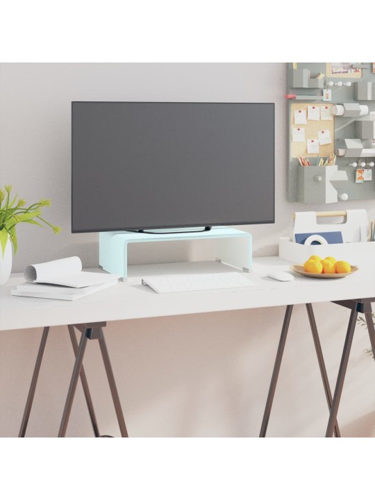 TV stolek / podstavec na monitor sklo zelený 40 x 25 x 11 cm