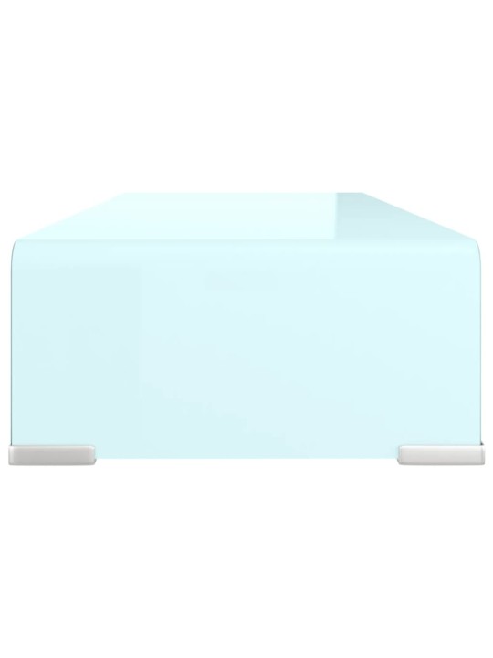 TV stolek / podstavec na monitor sklo zelený 60 x 25 x 11 cm
