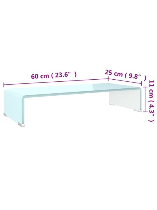 TV stolek / podstavec na monitor sklo zelený 60 x 25 x 11 cm