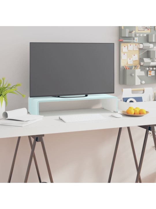 TV stolek / podstavec na monitor sklo zelený 60 x 25 x 11 cm