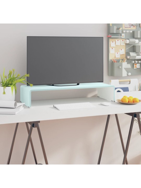 TV stolek / podstavec na monitor sklo zelený 70 x 30 x 13 cm