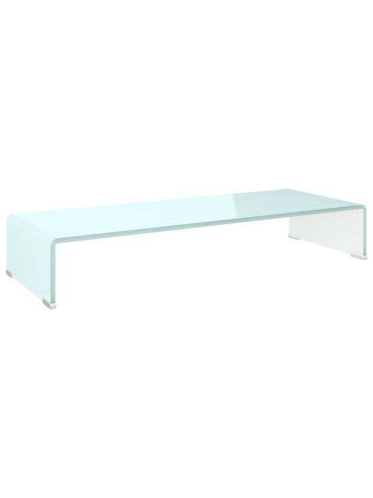 TV stolek / podstavec na monitor sklo zelený 80 x 30 x 13 cm