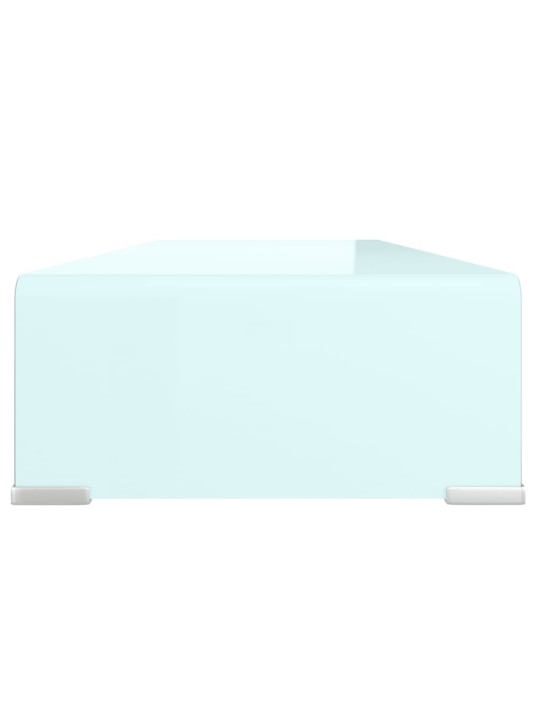 TV stolek / podstavec na monitor sklo zelený 80 x 30 x 13 cm