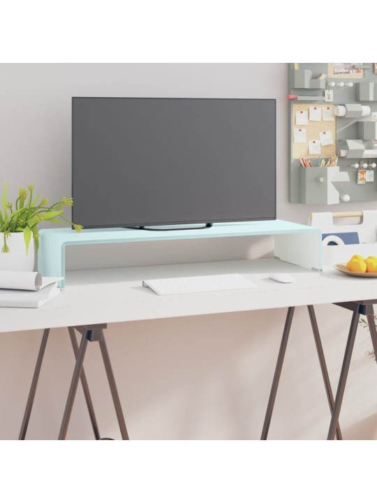 TV stolek / podstavec na monitor sklo zelený 80 x 30 x 13 cm