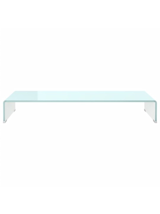 TV stolek / podstavec na monitor sklo zelený 90 x 30 x 13 cm