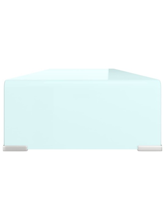TV stolek / podstavec na monitor sklo zelený 90 x 30 x 13 cm