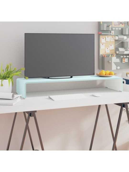 TV stolek / podstavec na monitor sklo zelený 90 x 30 x 13 cm
