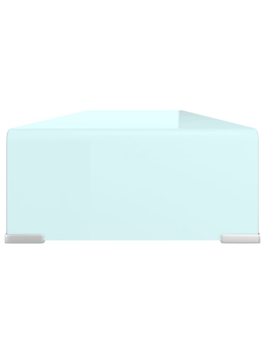 TV stolek / podstavec na monitor sklo zelený 100 x 30 x 13 cm