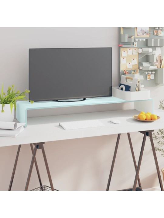 TV stolek / podstavec na monitor sklo zelený 100 x 30 x 13 cm