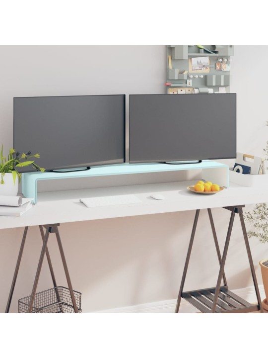 TV stolek / podstavec na monitor sklo zelený 110 x 30 x 13 cm