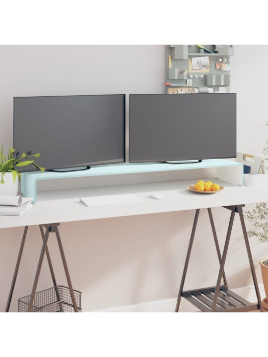 TV stolek / podstavec na monitor sklo zelený 120 x 30 x 13 cm