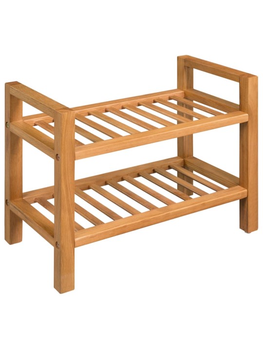 Botník s 2 policemi 50 x 27 x 40 cm masivní dubové dřevo