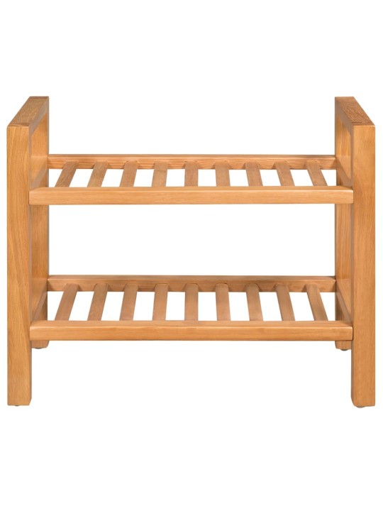 Botník s 2 policemi 50 x 27 x 40 cm masivní dubové dřevo