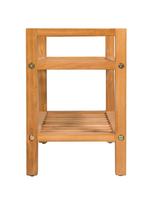 Botník s 2 policemi 50 x 27 x 40 cm masivní dubové dřevo