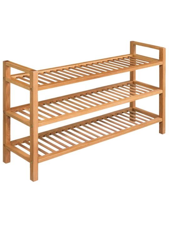 Botník se 3 policemi 100 x 27 x 60 cm masivní dubové dřevo