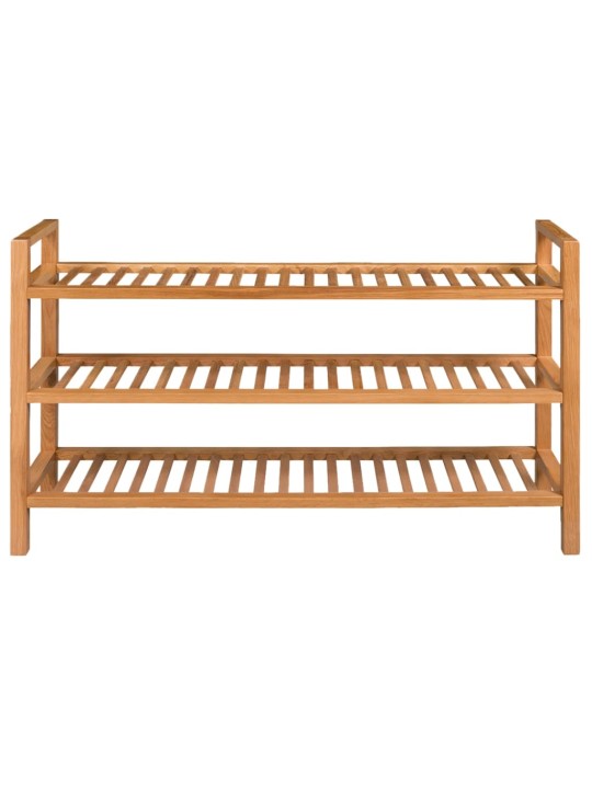 Botník se 3 policemi 100 x 27 x 60 cm masivní dubové dřevo