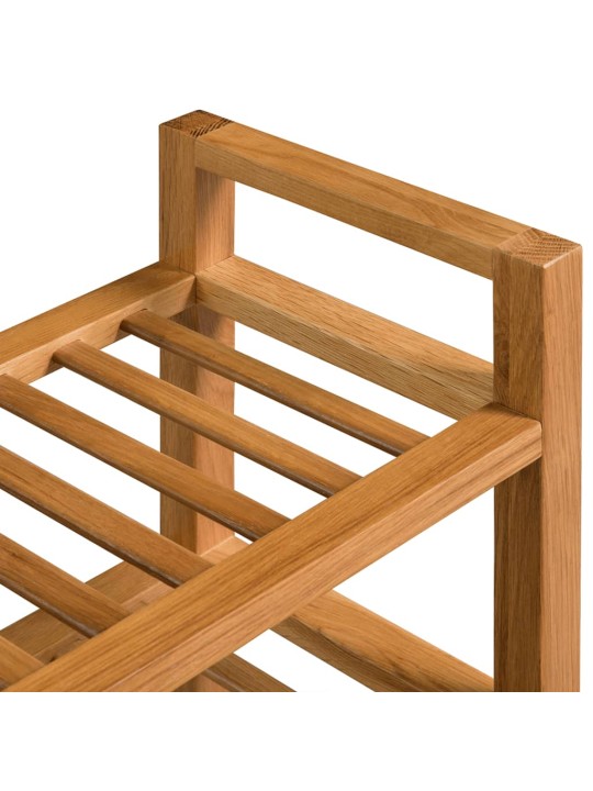 Botník se 3 policemi 100 x 27 x 60 cm masivní dubové dřevo