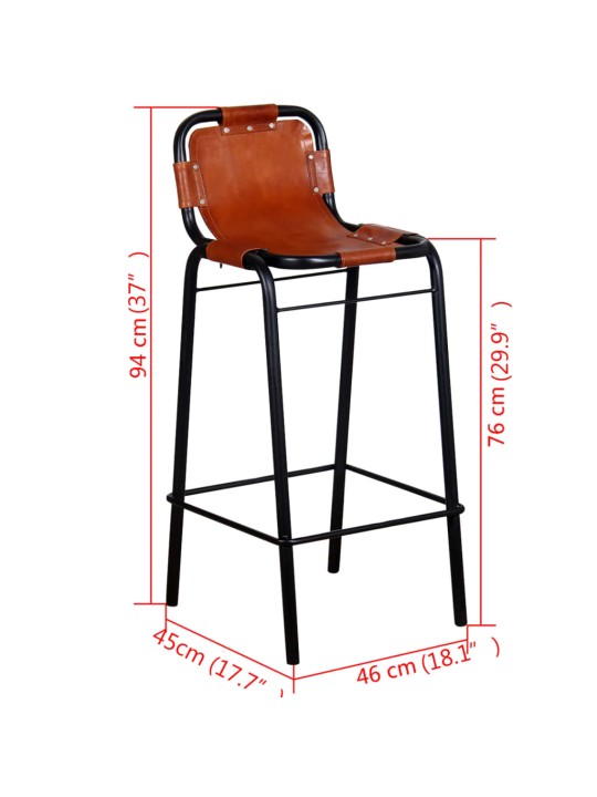 Barové stoličky 2 ks pravá kůže