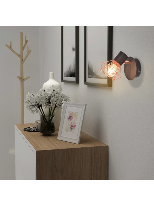 Nástěnná lampa 2 ks E14 černá a měď