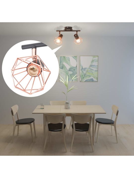 Stropní světlo se 2 LED žárovkami se žhavicím vláknem 8 W