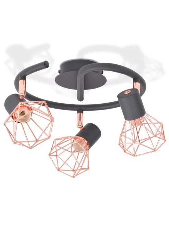 Stropní světlo se 3 LED žárovkami se žhavicím vláknem 12 W