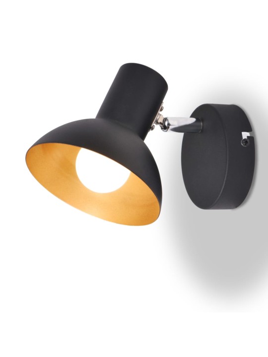 Nástěnná lampa, 2 ks, na 2 žárovky E27, černo-zlatá
