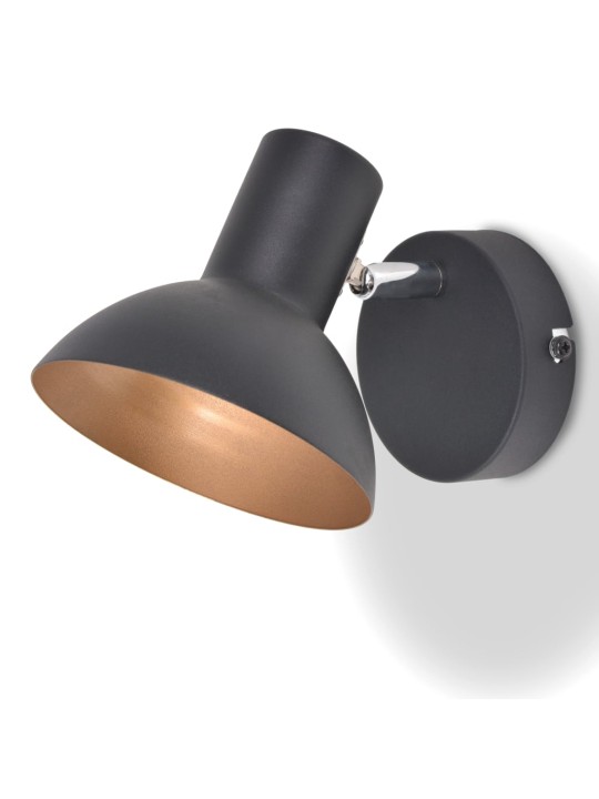 Nástěnná lampa, 2 ks, na 2 žárovky E27, černo-zlatá