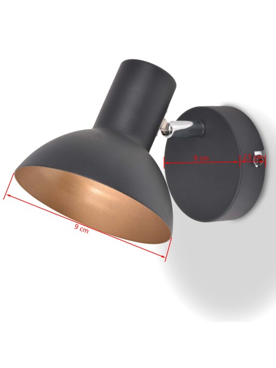 Nástěnná lampa, 2 ks, na 2 žárovky E27, černo-zlatá