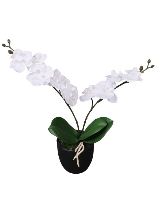 Umělá rostlina orchidej s květináčem 30 cm bílá