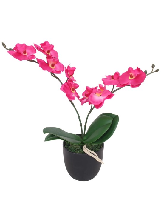 Umělá rostlina orchidej s květináčem 30 cm červená