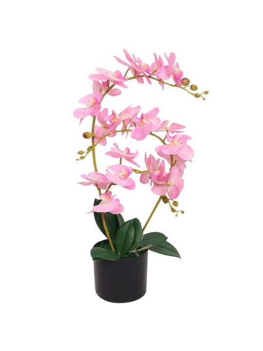Umělá rostlina orchidej s květináčem 65 cm růžová