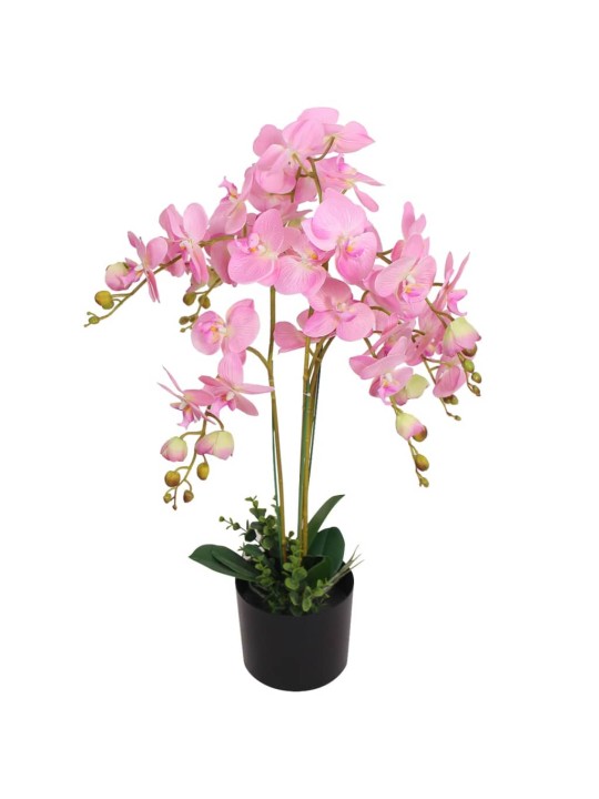 Umělá rostlina orchidej s květináčem 75 cm růžová