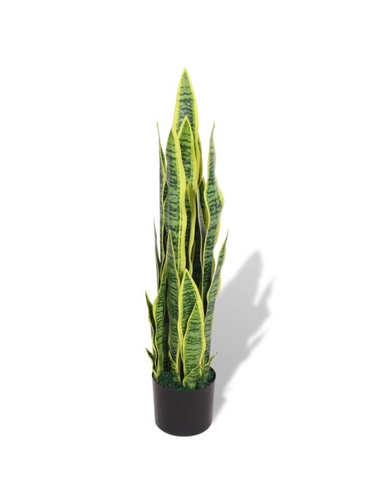 Umělá rostlina sansevieria s květináčem 90 cm zelená