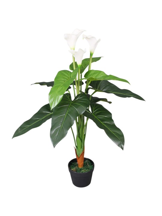 Umělá rostlina kala s květináčem 85 cm bílá